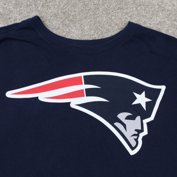 Nike NE Patriots Shirt Mens XL Blue Athletic Cut Cotton NFL Long Sleeve Pullover - Picture 5 of 13